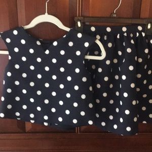 Adorable Pippa & Julie polka dot top and skirt set